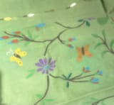 Pista Green pure handloom Ponduru Khadi jamdani Saree