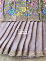 Lilac Banarasi tonchoi with pen kalamkari Blouse : D62F016