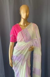 Multi colour Georgette Saree with handwork