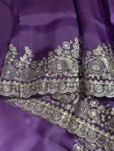 Purple Pure organza Saree with pita emb SS50308