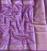 Lilac Pink Banarasi Chiniya Silk Suit set SS62J01
