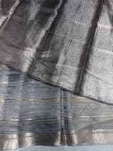 Greyish Silver Handloom Tissue Saree SS50385