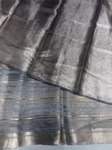 Greyish Silver Handloom Tissue Saree SS50385