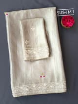 White Brocade Kanjeevaram with  embroidery D62F039