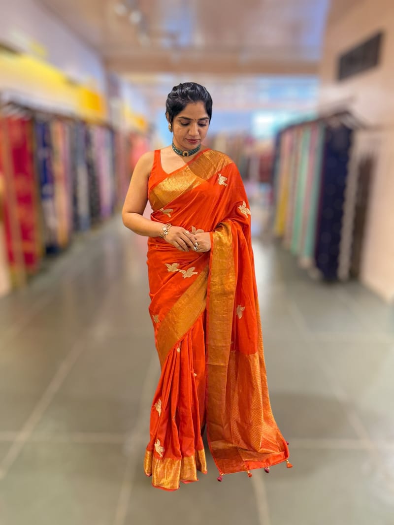 Orange Kanchi Soft Drape Saree SS50199