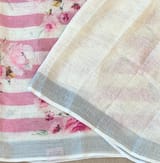Floral printed handloom lenin saree