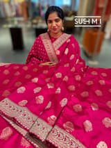 Pink Designer Banarasi Silk Saree