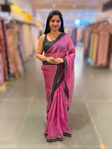 Plum Jamoon Organza Saree with embroidered blouse SS50274