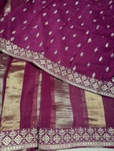 Wine kora tissue stripes saree SS50285