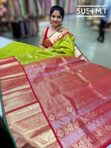 Parrot Green Tissue Vintage Kanjeevaram : S62F122