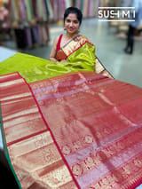 Parrot Green Tissue Vintage Kanjeevaram : S62F122