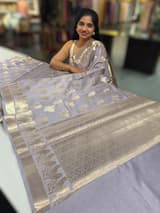 Dusty mauve Banarasi Mul Silk Cotton Saree SS50555