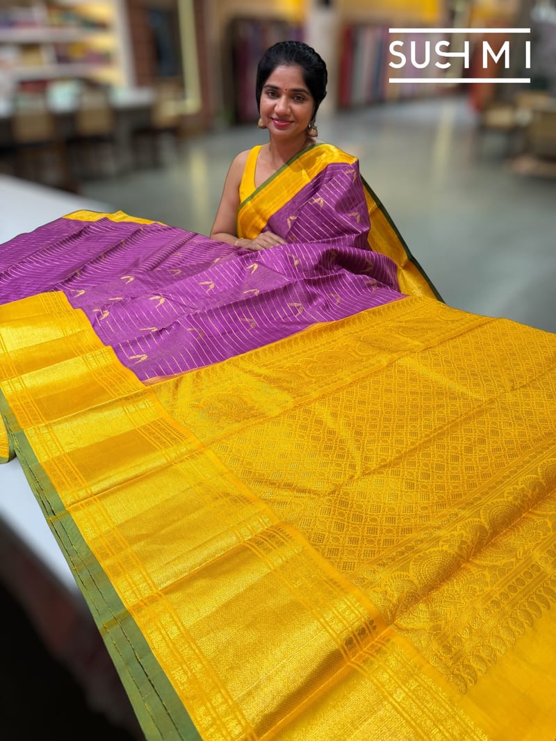 Purple vaira oosi vintage kanjeevaram saree : S62F149