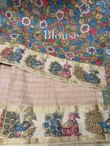 Champagne BeigeKanchi pen kalamkari fusion saree