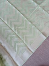Mint Green Banarasi Mul Silk Brocade 3-pc Sharara Suit set : SS62J11