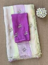 Multi colour Georgette Saree with handwork