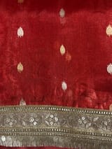 Red Pure handloom Banarasi Tissue saree