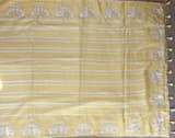 Pastel Yellow Designer Silk kota saree with elephant embroidered border SS50266