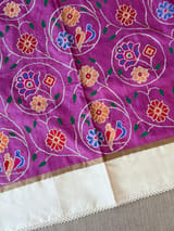 Rose Pink Pure tussar with patola inspired embroidery: S62F191