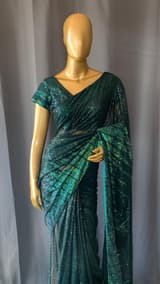 Georgette sequence saree with stitched blouses