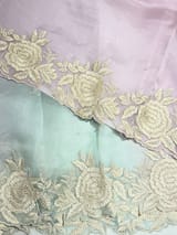 Ombre dyed Pure Organza Saree with parsi gara embroidery SS50279