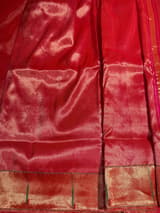 Rani Pink Pure handloom paithani tissue stripes saree SS50379