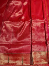 Rani Pink Pure handloom paithani tissue stripes saree SS50379
