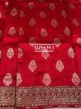 Red Designer Banarasi Silk Saree
