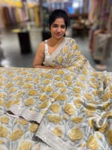 Silver base Tissue Georgette Saree SS50109