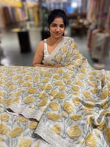 Silver base Tissue Georgette Saree SS50109