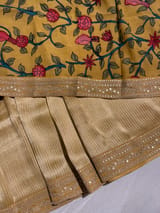 Lemon Yellow Banarasi brocade with sabyasachi borders and pen kalamkari Blouses