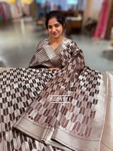 Coffee Brown Banarasi chinia brocade saree SS5090