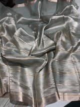 Mint Blue Handloom Tissue Saree
