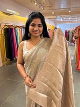 Earthy Tone Handloom Tissue Saree