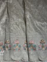 Silver Glass Organza Saree with allover embroidery SS50548