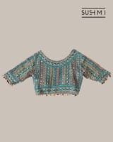 Teal DesignerOrganza saree