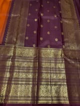 Rust Orange and Winish Brown Vintage Kanchipuram heavy Skirt border Saree SS50176