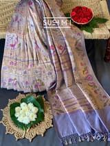 Lilac Banarasi paithani Ektara Tissue Saree : D62F003