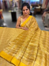 Yellow Tissue saree with kanchi silk embroidered blouse