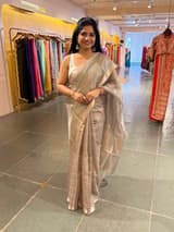 Earthy Tone Handloom Tissue Saree