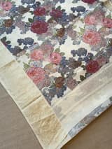 Ivory Pure Handloom Chiniya Silk Saree with stunning 3D Floral Print and zari borders SS50101