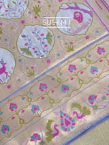 Lilac Banarasi paithani Ektara Tissue Saree : D62F003