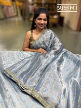 Cobalt Blue  banarasi checks tissue