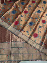 Copper Tissue Saree with embroidery SS50540