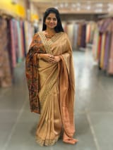 Rust Banarasi tonchoi with pen kalamkari Blouses