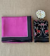 Rose Pink Organza Saree with embroidered blouse SS50273