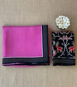 Rose Pink Organza Saree with embroidered blouse SS50273