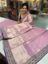 Lilac & Purple Combo Banarasi Tissue Brocade saree SS50217
