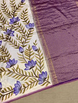 Pure silk Saree with hand paint