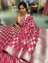 Ruby Pink Banarasi chinia brocade saree SS5093